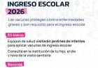 VACUNACIÓN DE INGRESO ESCOLAR 2026: EQUIPOS DE SALUD VISITARÁN JARDINES DE INFANTES  