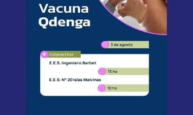 CRONOGRAMA DE VACUNACIÓN CONTRA EL DENGUE PARA HOY LUNES, 5 DE AGOSTO