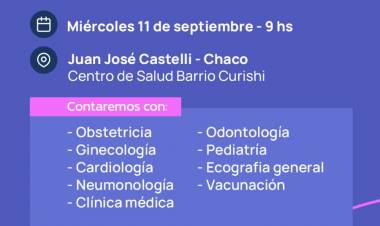 SALUD: NUEVOS OPERATIVOS DE ABORDAJE TERRITORIAL EN CASTELLI, EL ESPINILLO Y VILLA RÍO BERMEJO