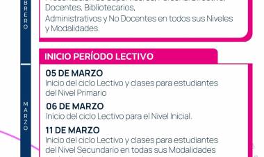 CALENDARIO ESCOLAR 2025: EN MARZO SE INICIARÁ EL CICLO LECTIVO EN EL CHACO