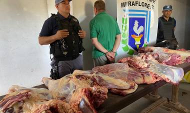 DEMORARON A UN HOMBRE CON MÁS DE 100 KILOS DE CARNE FAENADA