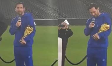 EL EMOTIVO REENCUENTRO DE LIONEL MESSI CON LA COPA DEL MUNDO