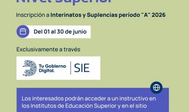 EDUCACIÓN SUPERIOR: ABRE INSCRIPCIÓN A INTERINATOS Y SUPLENCIAS 2026