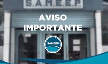 SAMEEP NO ATENDERÁ AL PÚBLICO LOS DÍAS 16 Y 17 DE FEBRERO EN ADHESIÓN A LOS FERIADOS NACIONALES