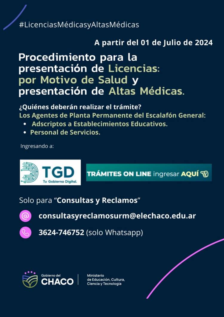 EDUCACIÓN: A PARTIR DE HOY 1 DE JULIO, NUEVO PROCEDIMIENTO PARA SOLICITAR LICENCIAS MÉDICAS