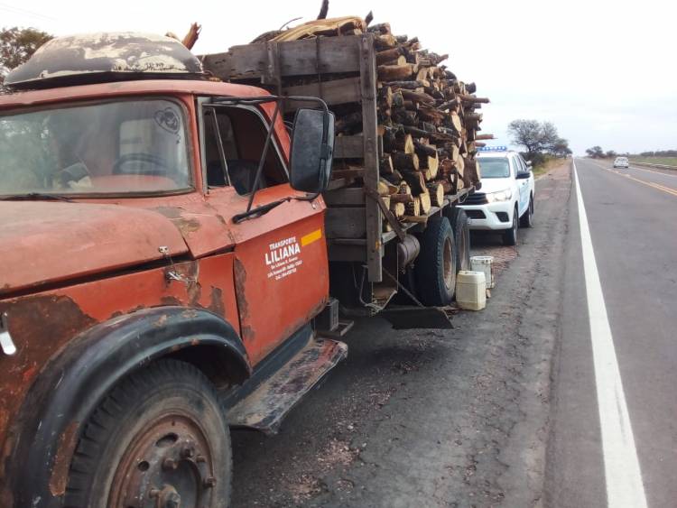 EN CAMION FUE RETENIDO CON 6000 KILOGRAMOS DE LEÑA MEZCLA