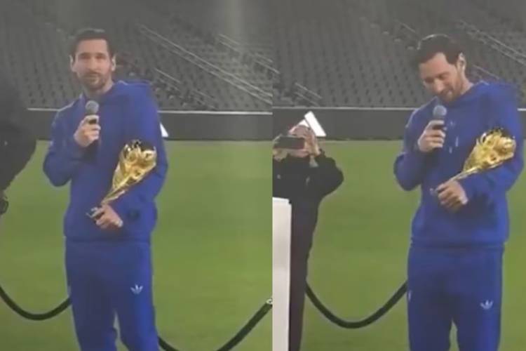 EL EMOTIVO REENCUENTRO DE LIONEL MESSI CON LA COPA DEL MUNDO