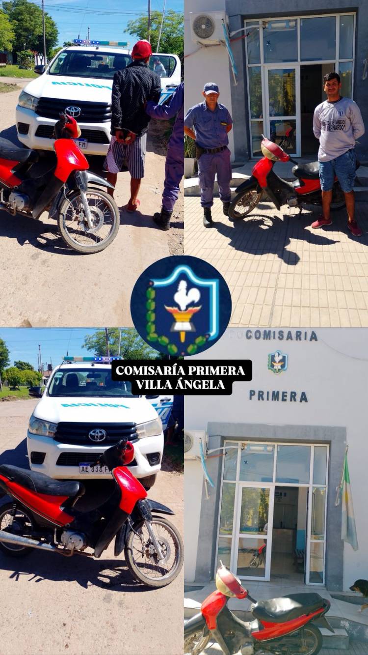 VILLA ÁNGELA: DETENIDO POR CIRCULAR EN UNA MOTO QUE SUSTRAJO AYER