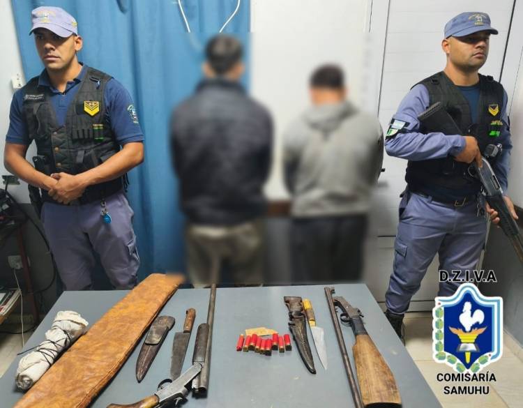 DOS HOMBRES DE VILLA ÁNGELA FUERON DEMORADOS: POR CIRCULAR EN UNA MOTO CON ESCOPETAS Y CARTUCHOS