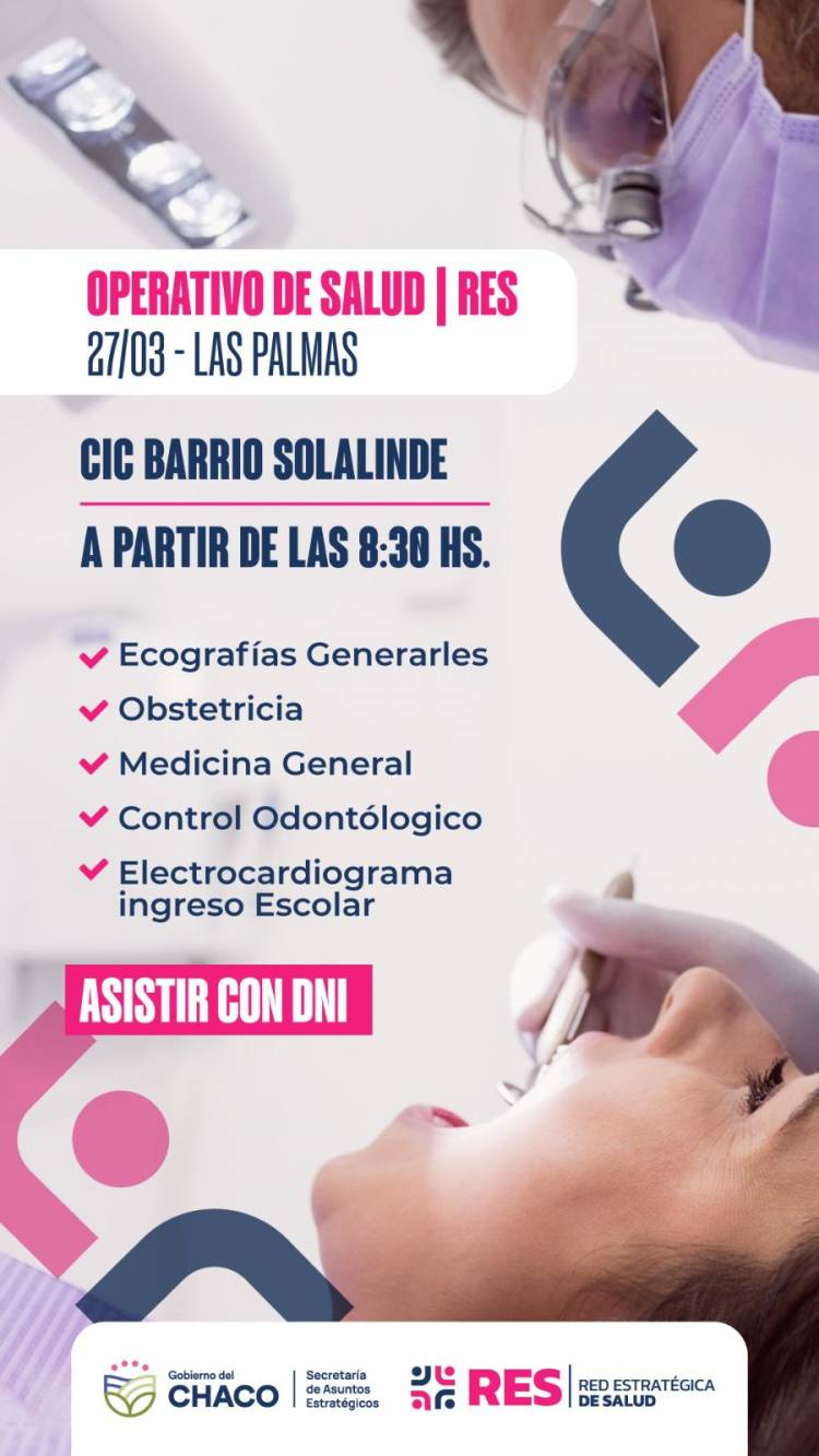 OPERATIVO DE SALUD RES LLEGA A LAS PALMAS CON ATENCIÓN GRATUITA PARA LA COMUNIDAD