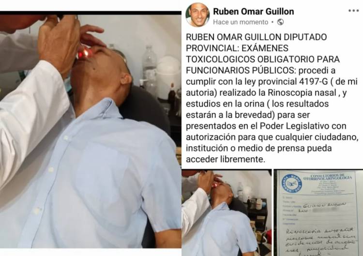 DIPUTADO QUE IMPULSÓ LA LEY DE EXÁMENES TOXICOLÓGICOS A FUNCIONARIOS SE SOMETIÓ A UNO