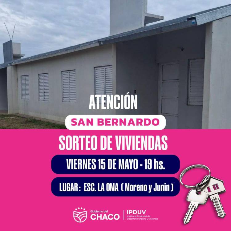 EL IPDUV PUBLICÓ EL PADRÓN PROVISORIO PARA EL SORTEO DE VIVIENDAS EN SAN BERNARDO