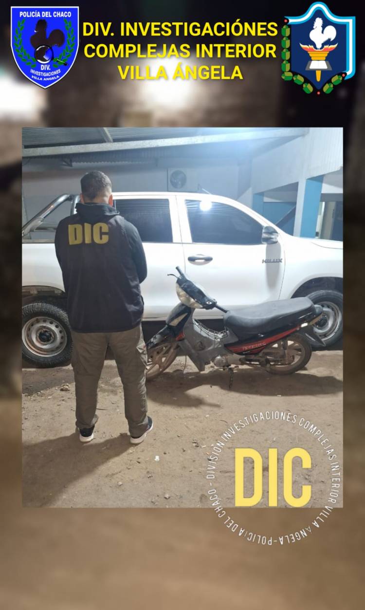 VILLA ÁNGELA: INVESTIGACIONES RECUPERÓ UNA MOTOCICLETA SUSTRAÍDA 
