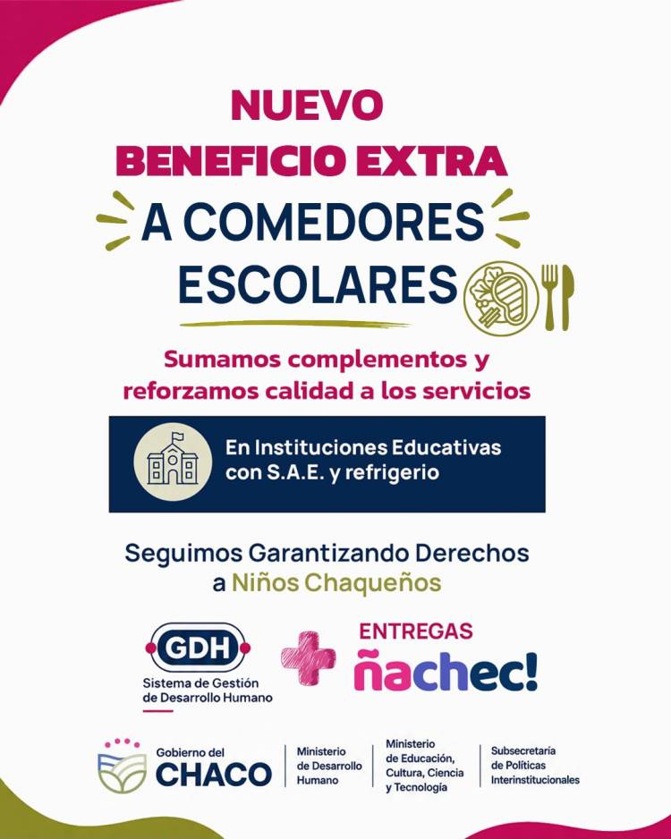 COMEDORES ESCOLARES: NUEVO BENEFICIO EXTRA CON LA SUMA DE COMPLEMENTOS Y REFUERZO DE CALIDAD